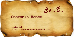 Csarankó Bence névjegykártya