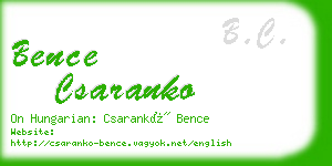 bence csaranko business card